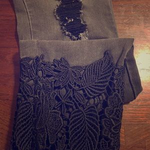 Stylish Jessica Simpson gray denim crop jeans